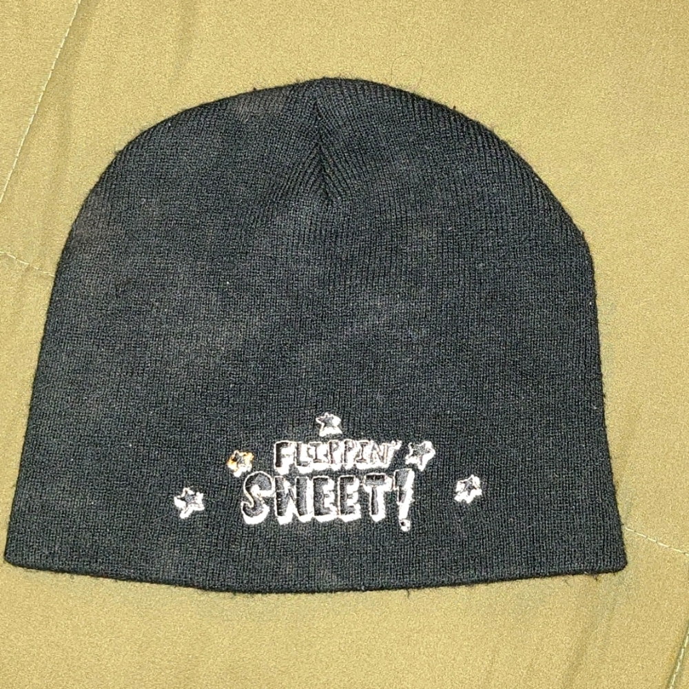 Y2k Napoleon Dynamite Flippin Sweet! Black Beanie Hat